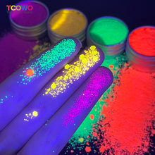 Load image into Gallery viewer, TCT-1058 Biodegradable Matte Fluorescent Glitter Eco-Friendly Vegan Cosmetic Grade Mix Chunky & 0.4mm Fine Glitter for Nail Body Face Art & Crafts