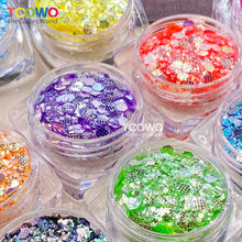 Load image into Gallery viewer, TCT-1046 Embossed High Sparkle Silver Mirror Glitter Bulk Wholesale, Eco-Friendly PET Mix Size Chunky Glitter Powder for Nail Art Resin Tumblers Crafts Valentine Decor