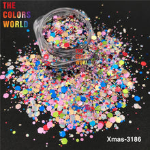 Load image into Gallery viewer, TCT-888 Biodegradable Christmas Mix Chunky Glitter, Eco-Friendly Cosmetic Grade, TCOWO Festive Red/Green/Gold Glitter (Wholesale Available)