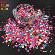 Load image into Gallery viewer, TCT-888 Biodegradable Christmas Mix Chunky Glitter, Eco-Friendly Cosmetic Grade, TCOWO Festive Red/Green/Gold Glitter (Wholesale Available)
