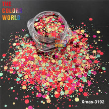 Load image into Gallery viewer, TCT-888 Biodegradable Christmas Mix Chunky Glitter, Eco-Friendly Cosmetic Grade, TCOWO Festive Red/Green/Gold Glitter (Wholesale Available)