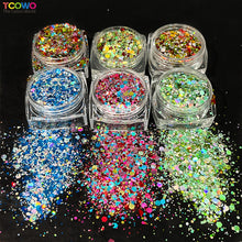 Load image into Gallery viewer, TCT-888 Biodegradable Christmas Mix Chunky Glitter, Eco-Friendly Cosmetic Grade, TCOWO Festive Red/Green/Gold Glitter (Wholesale Available)