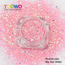 Load image into Gallery viewer, TCT-1066-3 Mixed Hexagon Flat PET Glitter Iridescent Rainbow Diamond Sparkle Macaron Shades Nail Art Craft Decoration