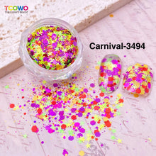 Load image into Gallery viewer, TCT-959 Holographic Chunky Glitter Mixed Size Mixed Colors PET Glitter Powder for Eyes Face Body Hair Musical Festivals Carnival Parties