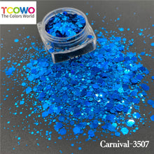 Load image into Gallery viewer, TCT960 Carnival Mixed Hexagon Colorful Sequin Powder Chunky Nail Glitter for Gel Polish DIY Nails Accessories Body Glitter Festival Rave