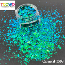 Load image into Gallery viewer, TCT960 Carnival Mixed Hexagon Colorful Sequin Powder Chunky Nail Glitter for Gel Polish DIY Nails Accessories Body Glitter Festival Rave