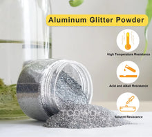 Load image into Gallery viewer, TCT-686 & TCT-684 High Temperature Resistant Metallic Aluminium Glitter Powder Heat Resistant Pigment for Plastic Injection Crafts 0.2mm Colourful Hexagon Aluminum Glitter with MSDS Certification
