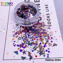 Load image into Gallery viewer, TCT-926 Halloween Party Confetti Black Red Glitter, Mix Bat Spider Cross Shapes Metallic Sequins, Non-Toxic Shining Glitter for Face Nail Body Festival Table Decor, BOPET Material with MSDS Certification