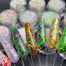 Load image into Gallery viewer, TCT-919 Christmas Glitter Mix Acrylic Powder For Nails Extension Dipping Engraving, Poly Monomer, PMMA, 10-60um, Custom Color/Packaging, Guangdong China, MSDS/SGS, Free Sample & Wholesale TCOWO