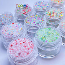Load image into Gallery viewer, TCT-919 Christmas Glitter Mix Acrylic Powder For Nails Extension Dipping Engraving, Poly Monomer, PMMA, 10-60um, Custom Color/Packaging, Guangdong China, MSDS/SGS, Free Sample & Wholesale TCOWO