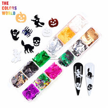 Load image into Gallery viewer, TCT-854 Halloween Pumpkin Ghost Skull Cat Shape Sequins Glitter Festival Party Decorations