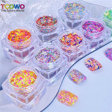 Load image into Gallery viewer, TCT-928 Mix Colors Strip Glitter Tinsel Epoxy Resin Glitter for Nails Art Manicure Tumbler Card Making Crafts Nail Gel, Non-Toxic Shining BOPET Glitter Sequins with MSDS Certification