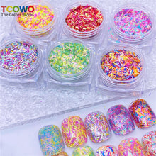 Load image into Gallery viewer, TCT-928 Mix Colors Strip Glitter Tinsel Epoxy Resin Glitter for Nails Art Manicure Tumbler Card Making Crafts Nail Gel, Non-Toxic Shining BOPET Glitter Sequins with MSDS Certification