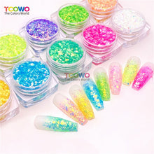 Load image into Gallery viewer, TCT-896 Eco‑Friendly Gold Background Iridescent Rainbow Chunky Glitter for Face Body Makeup Crafts Tumbler Decoration