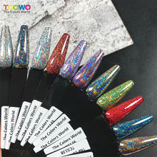 Load image into Gallery viewer, TCT-814 TCOWO Strong Holographic Color Fine Glitter Solvent Resistant Ultrathin Material Nails Art Manicure Makeup DIY Decoration Powder