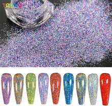 Load image into Gallery viewer, TCT-814 TCOWO Strong Holographic Color Fine Glitter Solvent Resistant Ultrathin Material Nails Art Manicure Makeup DIY Decoration Powder