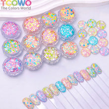 Load image into Gallery viewer, TCT-1054&TCT-1055 Kawaii Macaron PET Glitter Sequins Bulk Valentine Heart Flower Star Shapes Non-Toxic Solvent Resistant Perfect for Nail Art and DIY Creations