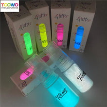 Load image into Gallery viewer, TCT-904 Glow in the Dark Photoluminescent Sun Activated Luminous Pigment Powder Body Glitter Spray for Nail Art Makeup Crafts Epoxy Resin