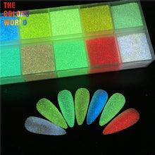 Load image into Gallery viewer, Glow in Dark Iridescent Rainbow Fine Glitter