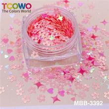 Load image into Gallery viewer, TCT-931 12 Colors Macaron Heart Star Glitter Sequins Non-Toxic BOPET for Tumbler Resin Nail Festival Crafts