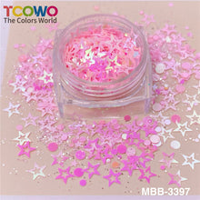 Load image into Gallery viewer, TCT-931 12 Colors Macaron Heart Star Glitter Sequins Non-Toxic BOPET for Tumbler Resin Nail Festival Crafts