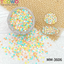 Load image into Gallery viewer, TCT-1054&TCT-1055 Kawaii Macaron PET Glitter Sequins Bulk Valentine Heart Flower Star Shapes Non-Toxic Solvent Resistant Perfect for Nail Art and DIY Creations
