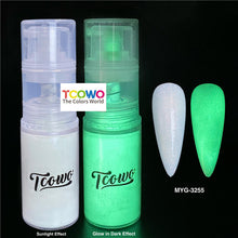 Load image into Gallery viewer, TCT-904 Glow in the Dark Photoluminescent Sun Activated Luminous Pigment Powder Body Glitter Spray for Nail Art Makeup Crafts Epoxy Resin
