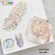 Load image into Gallery viewer, TCT-1066-3 Mixed Hexagon Flat PET Glitter Iridescent Rainbow Diamond Sparkle Macaron Shades Nail Art Craft Decoration