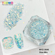 Load image into Gallery viewer, TCT-1066-3 Mixed Hexagon Flat PET Glitter Iridescent Rainbow Diamond Sparkle Macaron Shades Nail Art Craft Decoration