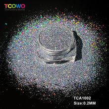 Load image into Gallery viewer, TCT-1067 Eco Friendly PET Fine Glitter Bulk Nail Powder High Gloss Non Toxic Vegan Hexagon Glitter for Nail Art Body Decor DIY Christmas Crafts Factory Direct Supply
