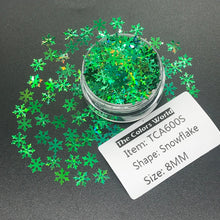 Load image into Gallery viewer, TCT-201 TCOWO Holiday Customs Twinkle Christmas Snowflakes Biodegradable Glitter Nail Art Glitter