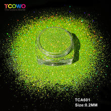 Load image into Gallery viewer, TCT-1067 Eco Friendly PET Fine Glitter Bulk Nail Powder High Gloss Non Toxic Vegan Hexagon Glitter for Nail Art Body Decor DIY Christmas Crafts Factory Direct Supply