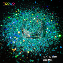 Load image into Gallery viewer, TCT-1063 & TCT-1064 Fine & Chunky Holographic PET Glitter Bulk Glitter for Nails High Brightness Safe Vegan Resin Craft Makeup Body Decoration