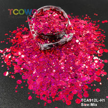 Load image into Gallery viewer, TCT-045 Mix Chunky Holographic Glitter Powder, a high-quality PET decorative material with long-lasting sparkle and holographic effect, ideal for personal and wholesale use.