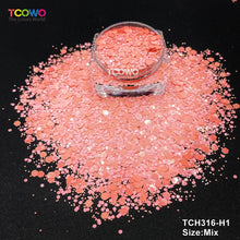 Load image into Gallery viewer, TCT-025 Mix Color Chunky & Fine Glitter, Solvent Resistant Sequins for Nail Art, Nail Gel, Nail Polish, Makeup & DIY Decoration