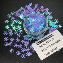 Load image into Gallery viewer, TCT-201 TCOWO Holiday Customs Twinkle Christmas Snowflakes Biodegradable Glitter Nail Art Glitter