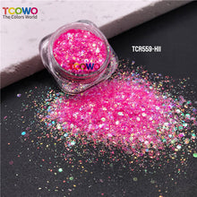 Load image into Gallery viewer, TCT-896 Eco‑Friendly Gold Background Iridescent Rainbow Chunky Glitter for Face Body Makeup Crafts Tumbler Decoration