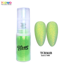 Load image into Gallery viewer, TCT-921 Fine Glitter Ombre Powder Spray, Gold Background Iridescent Rainbow Glitter, 12 Colors 38um, Easy to Use for Nail Art Hair Skin Crafts, MSDS Certified, Guangdong China