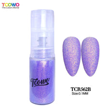 Load image into Gallery viewer, TCT-921 Fine Glitter Ombre Powder Spray, Gold Background Iridescent Rainbow Glitter, 12 Colors 38um, Easy to Use for Nail Art Hair Skin Crafts, MSDS Certified, Guangdong China