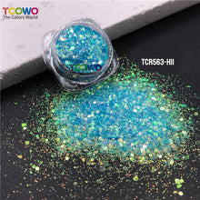 Load image into Gallery viewer, TCT-896 Eco‑Friendly Gold Background Iridescent Rainbow Chunky Glitter for Face Body Makeup Crafts Tumbler Decoration