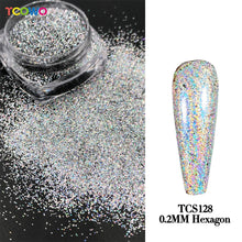 Load image into Gallery viewer, TCT-814 TCOWO Strong Holographic Color Fine Glitter Solvent Resistant Ultrathin Material Nails Art Manicure Makeup DIY Decoration Powder