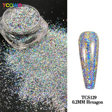 Load image into Gallery viewer, TCT-814 TCOWO Strong Holographic Color Fine Glitter Solvent Resistant Ultrathin Material Nails Art Manicure Makeup DIY Decoration Powder
