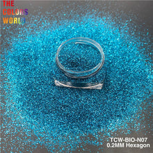 Load image into Gallery viewer, TCT-852 TCOWO Eco-Friendly Biodegradable Glitter Powder Plant Cellulose Cosmetic Grade 0.2mm Hexagon Shining Sparkle for Face Eye Nail Hair Crafts Halloween Christmas Wedding Shoes Tumbler Wholesale
