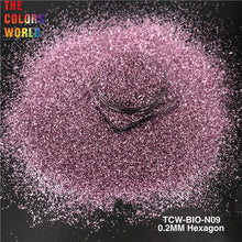 Load image into Gallery viewer, TCT-852 TCOWO Eco-Friendly Biodegradable Glitter Powder Plant Cellulose Cosmetic Grade 0.2mm Hexagon Shining Sparkle for Face Eye Nail Hair Crafts Halloween Christmas Wedding Shoes Tumbler Wholesale