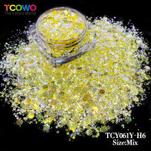 Load image into Gallery viewer, TCT-1046 Embossed High Sparkle Silver Mirror Glitter Bulk Wholesale, Eco-Friendly PET Mix Size Chunky Glitter Powder for Nail Art Resin Tumblers Crafts Valentine Decor