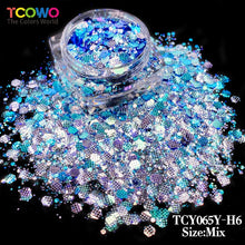 Load image into Gallery viewer, TCT-1046 Embossed High Sparkle Silver Mirror Glitter Bulk Wholesale, Eco-Friendly PET Mix Size Chunky Glitter Powder for Nail Art Resin Tumblers Crafts Valentine Decor