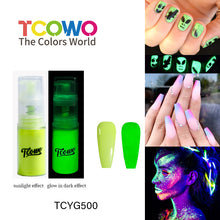 Load image into Gallery viewer, TCT-906 Neon Luminescent Powder Ombre Sprayer Glow in Dark Pigment Luminous Glitter for Nail Art Crafts Cosmetics DIY Projects