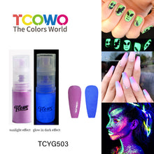 Load image into Gallery viewer, TCT-906 Neon Luminescent Powder Ombre Sprayer Glow in Dark Pigment Luminous Glitter for Nail Art Crafts Cosmetics DIY Projects