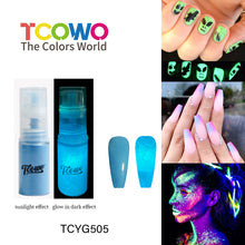 Load image into Gallery viewer, TCT-906 Neon Luminescent Powder Ombre Sprayer Glow in Dark Pigment Luminous Glitter for Nail Art Crafts Cosmetics DIY Projects