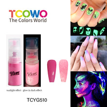 Load image into Gallery viewer, TCT-906 Neon Luminescent Powder Ombre Sprayer Glow in Dark Pigment Luminous Glitter for Nail Art Crafts Cosmetics DIY Projects